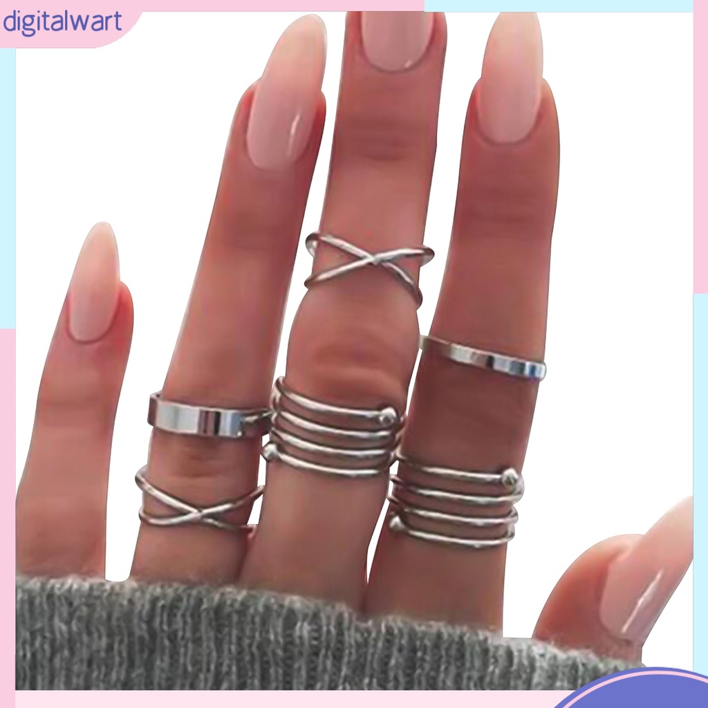 Set 6 Nhẫn Đeo Khớp Ngón Tay Vintage Cho Nữ