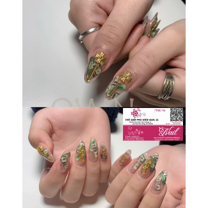 Nail Sticker Tiền Đô La USD - Hoa Văn Hình Tiền theo Phong cách châu Âu và Mỹ