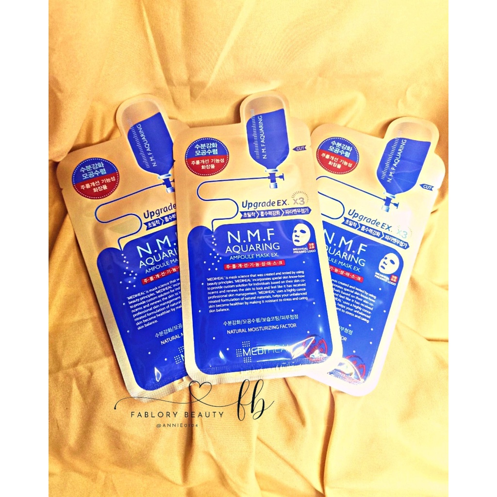 Mặt nạ MEDIHEAL NMF Aquaring Ampoule Mask cấp ẩm sâu, hỗ trợ se khít lỗ chân lông, da mềm mịn trắng sáng