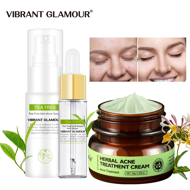Set 3 sản phẩm VIBRANT GLAMOUR chiết xuất tràm trà cải thiện sẹo/mụn trứng cá chăm sóc da | BigBuy360 - bigbuy360.vn