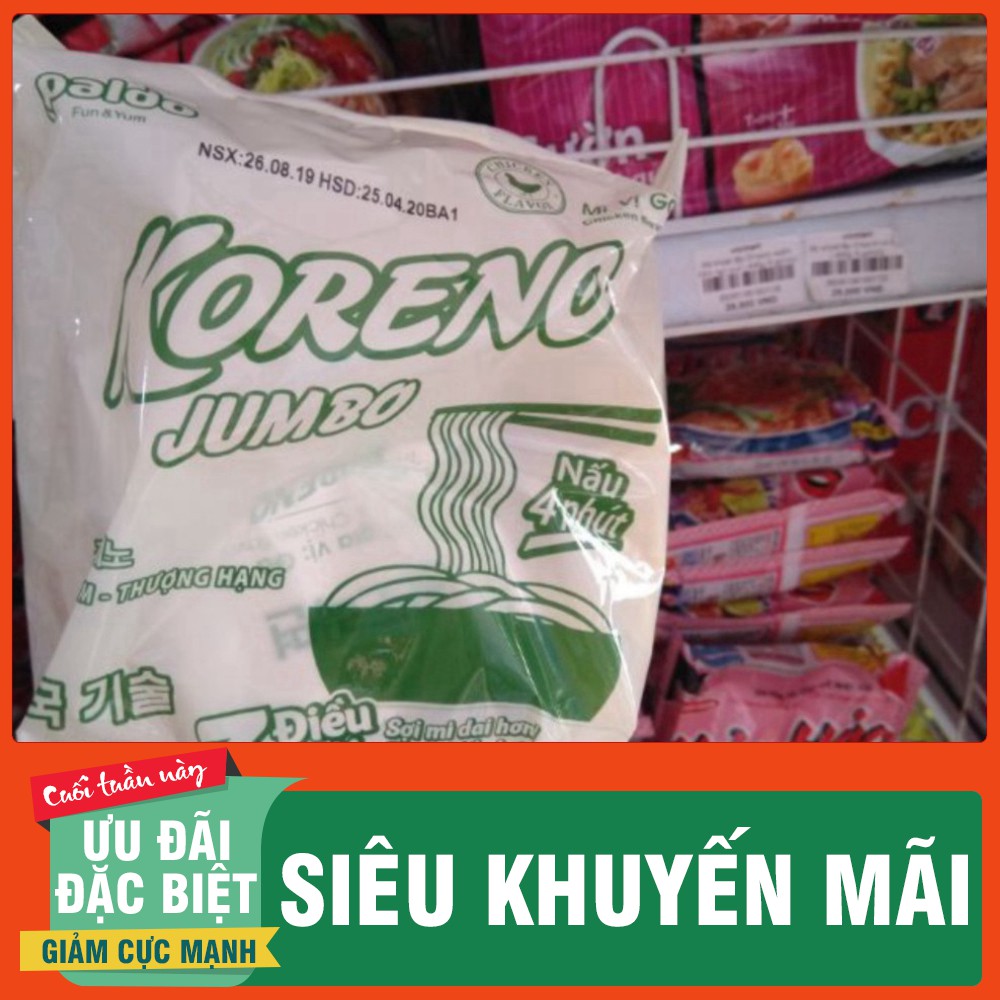 Mì Ăn Liền Koreno thượng hạng mỳ nấu 4 phút Jumbo - có bán lẻ mix đủ 5 vị