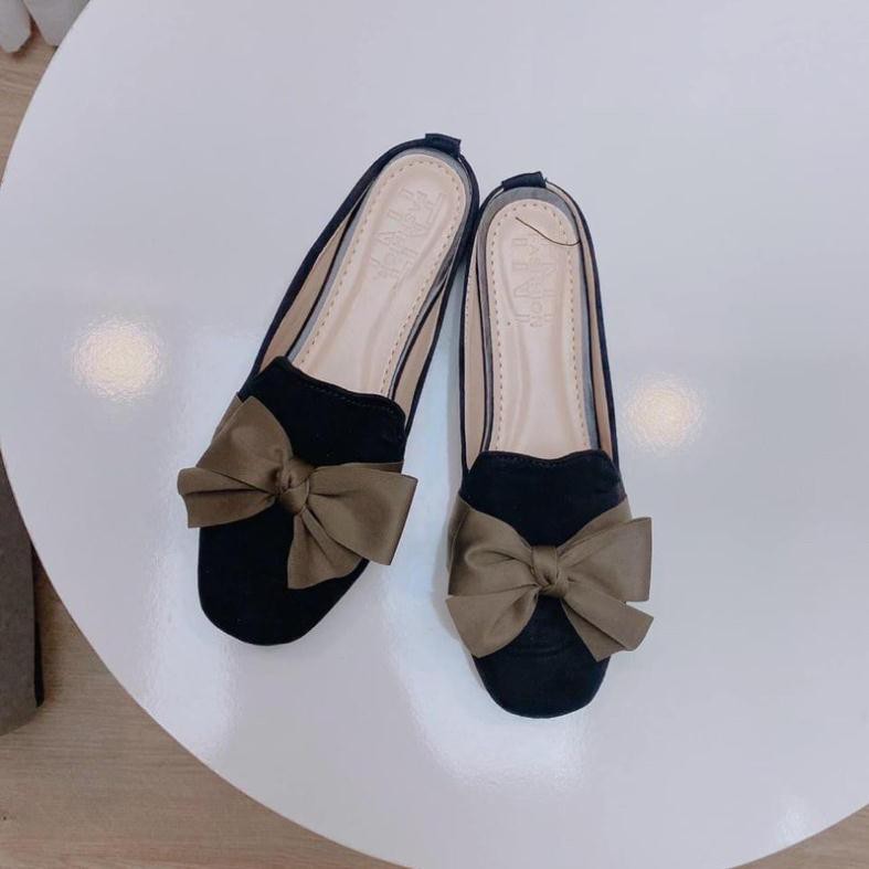 GIẦY BỆT SỤC DẠ NƠ LỤA MÀU GHI MẪU MỚI | BigBuy360 - bigbuy360.vn