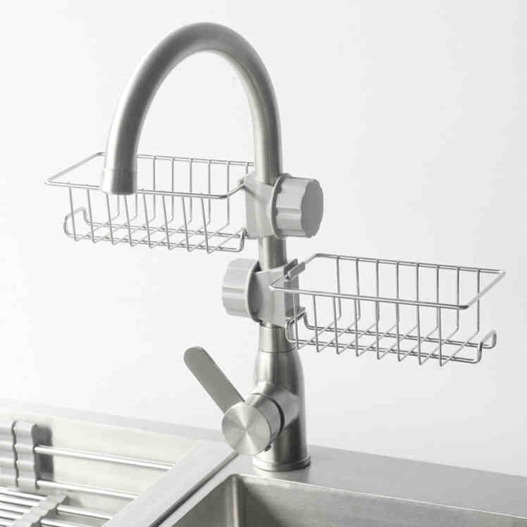 Giá Treo Bồn Rửa Bát Inox Đựng Miếng Rửa Bát, Cọ Xoong Nồi Thiết Kế Lỗ Thoáng Tiện Lợi Đảm Bảo Vệ Sinh.