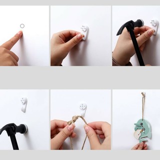 [Có sẵn] Móc dán tường có đinh chịu lực, móc kẹp treo đồ chắc chắn