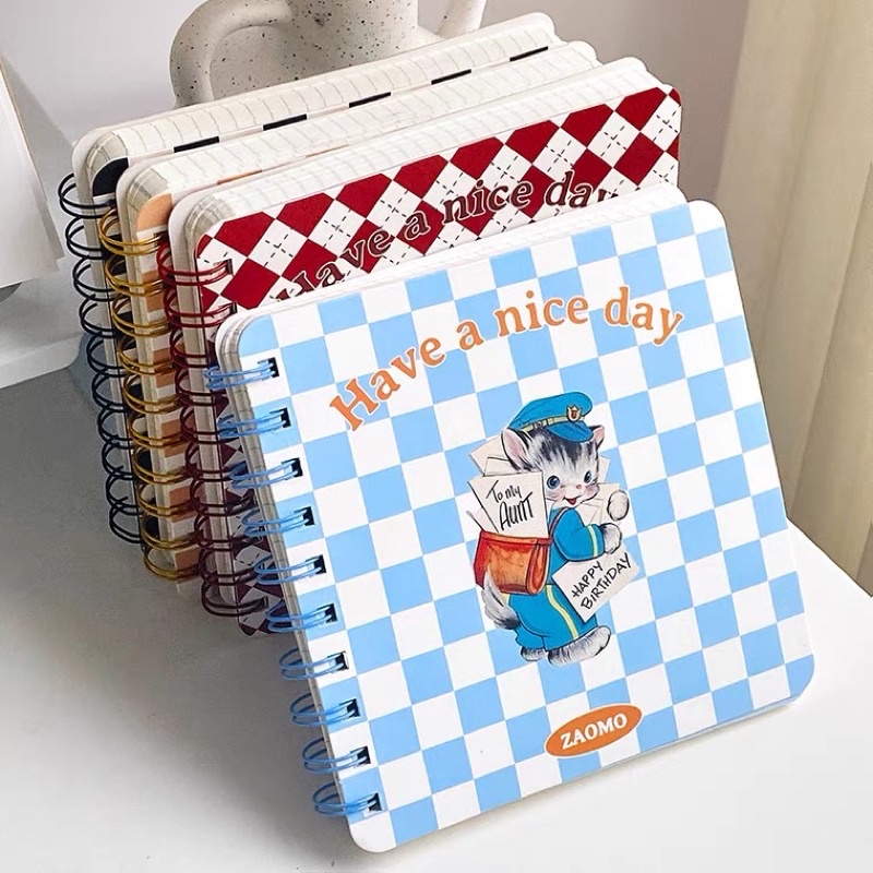 Sổ Tay Vuông Sổ Tay Lò Xo Bullet Journal Ruột Caro Phong Cách Vintage Mẫu 2022