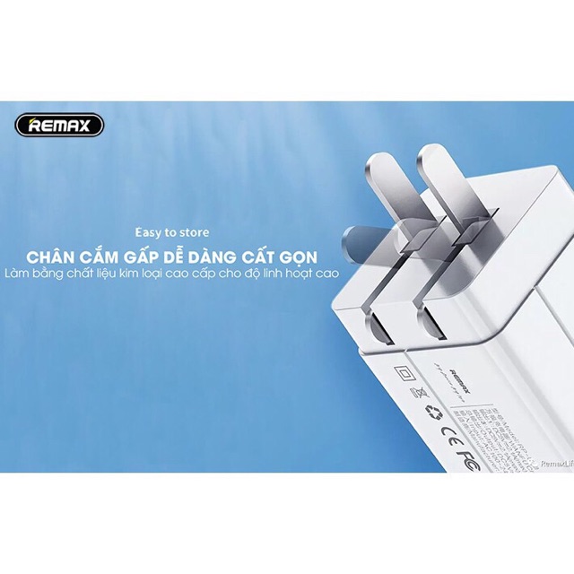 Củ sạc nhanh 4 cổng USB 3.4A Remax U43 chính hãng