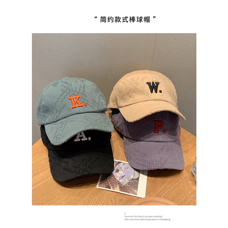 Mũ lưỡi trai chống nắng vành cong in chữ phong cách cổ điển thời trang mùa hè cho nam nữ