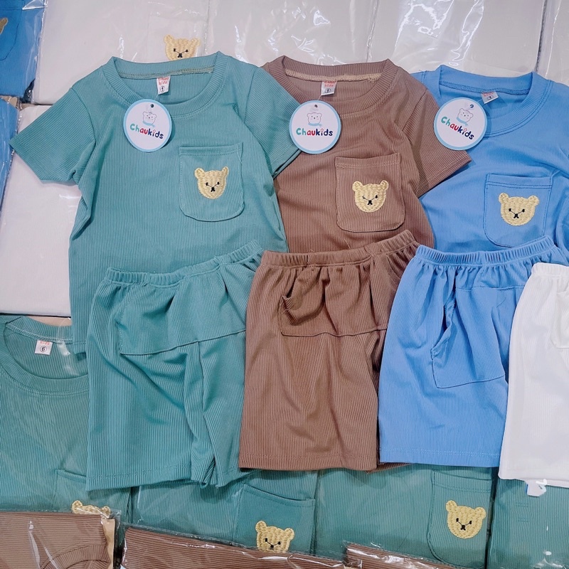 Bộ tăm gấu ngắn tay cho bé