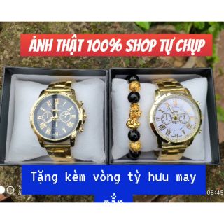 [NHẬP MÃ FSS04APR5 HOÀN 10% XU]ĐỒNG HỒ NAM THƯƠNG HIỆU GENEVA LỊCH LÃM,THỜI TRANG 2 MẶT ĐEN VÀ TRẮNG