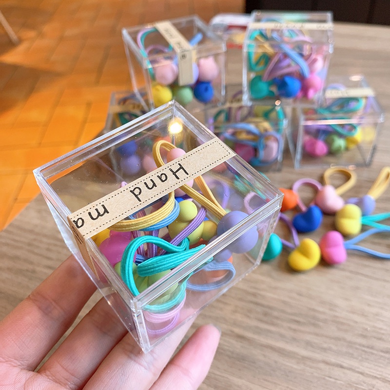 Set 10 dây buộc tóc nhiều màu ngộ nghĩnh dễ thương cho bé gái