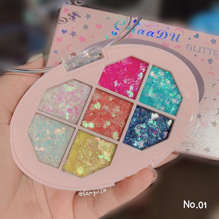 Bảng Phấn Mắt Nhũ Mắt Hạt To 7 Màu Kèm Sẵn Keo Hiệu CmaaDU | BigBuy360 - bigbuy360.vn