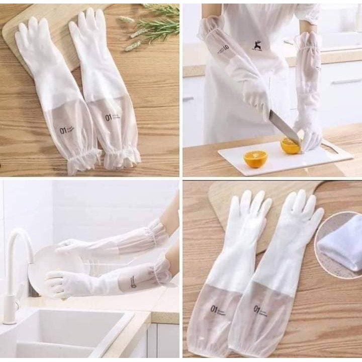 Combo 3 GĂNG TAY CAO SU SIÊU DAI LÓT NỈ CÓ CHUN CHỐNG TUỘT