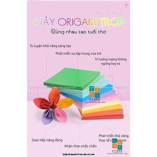 Giấy origami trơn 10 màu tệp 100 tờ nhập khẩu - tập xếp giấy cho trẻ em - ảnh sản phẩm 4