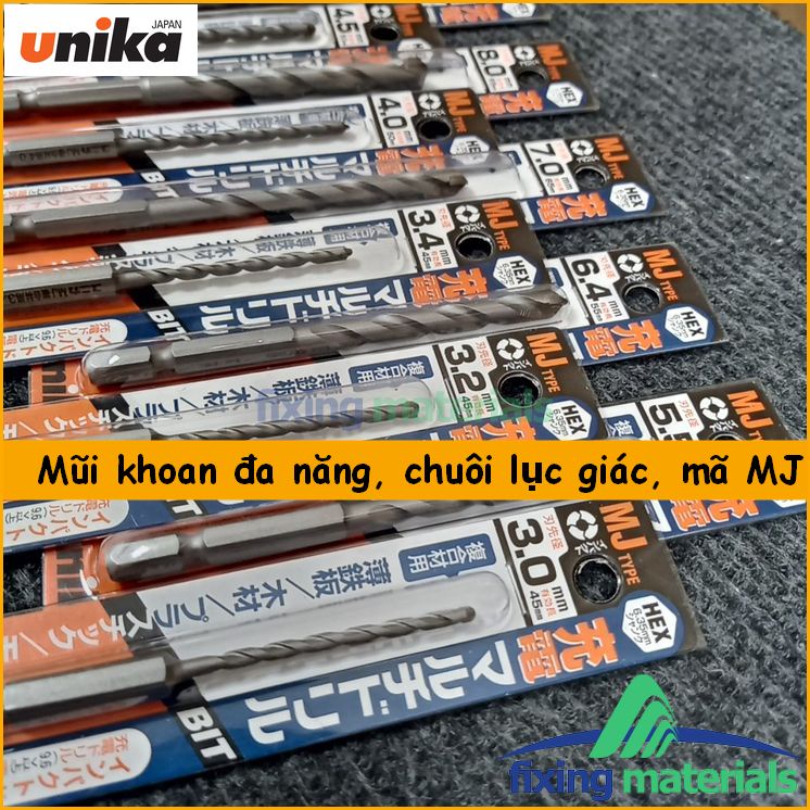 Mũi khoan đa năng Unika chuôi lục giác 6.35mm, mã MJ