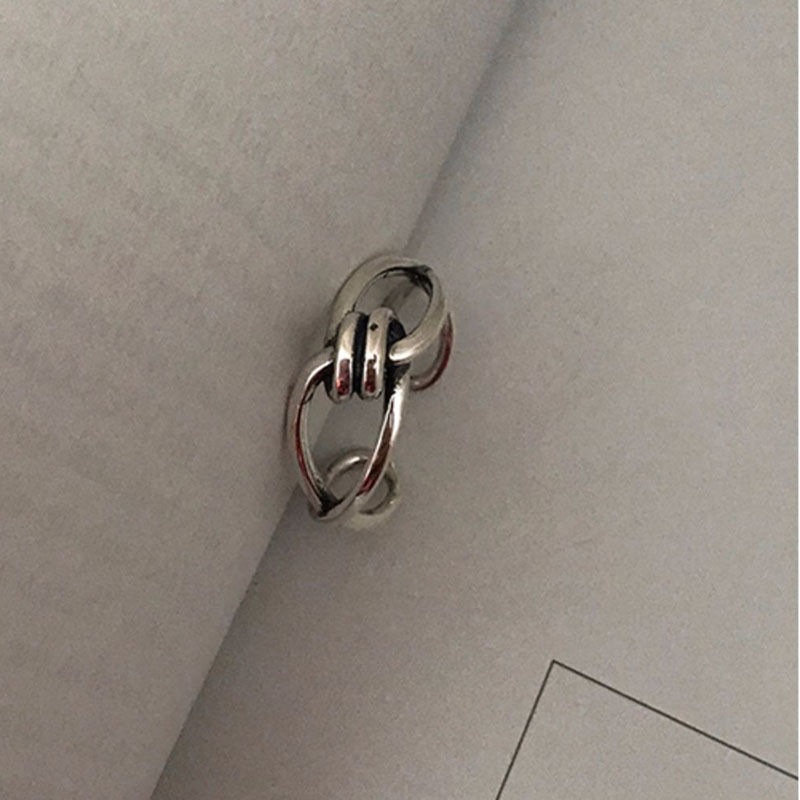 Set 2 Nhẫn Nữ Màu Bạc Độc Đáo Thời Trang Phong Cách Cổ Điển