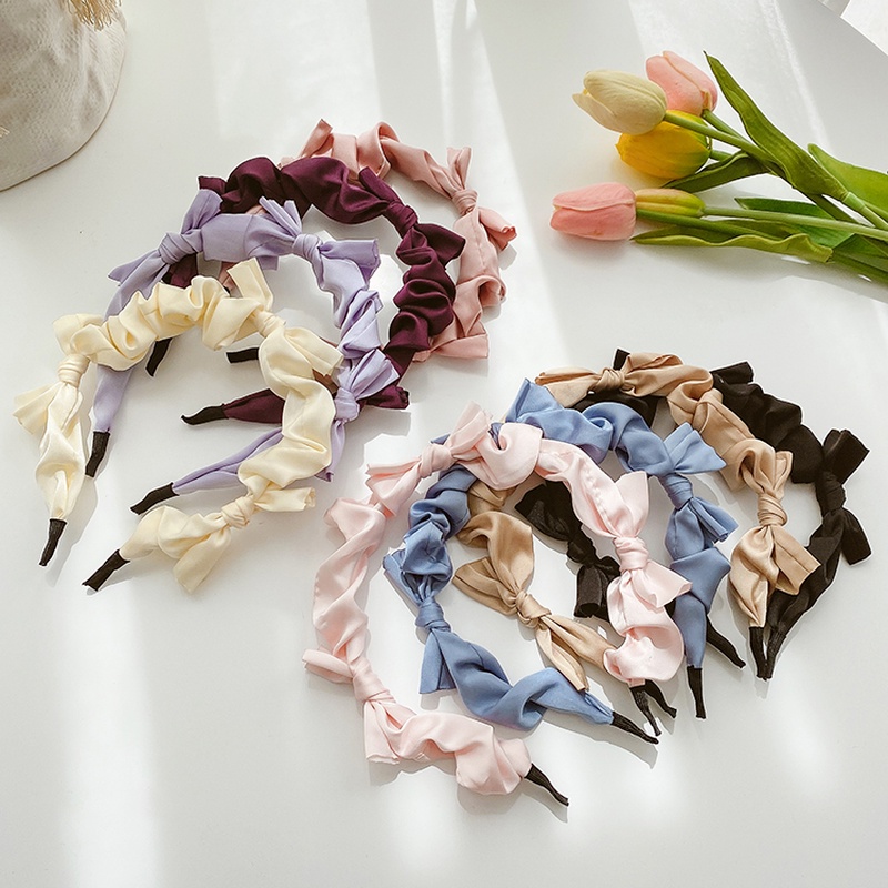 Cài tóc vải lụa satin màu sắc nổi bật mang không dễ bị trượt khi rửa mặt