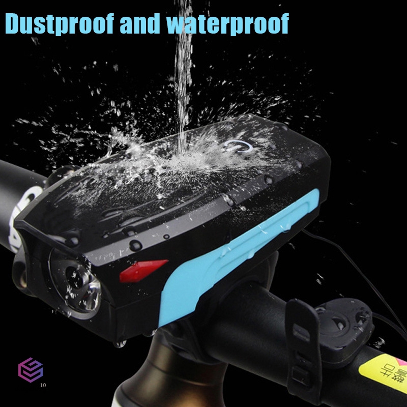 Đèn Pha Xe Đạp Siêu Sáng Chống Thấm Nước Có Còi Và Sạc Được