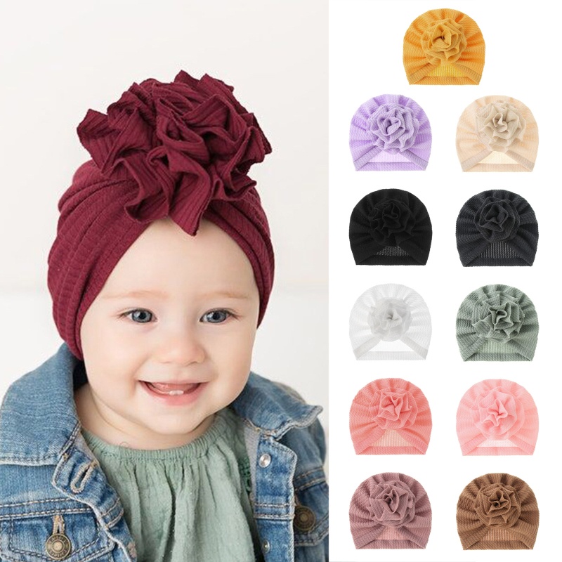 Mũ beanie Trùm Đầu Đính Nơ Xinh Xắn Cho Bé