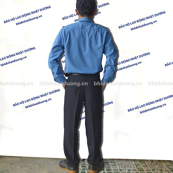 Đồng phục bảo vệ dài tay không logo bảo vê không phụ kiện áo vải kate BV02- Nsafe