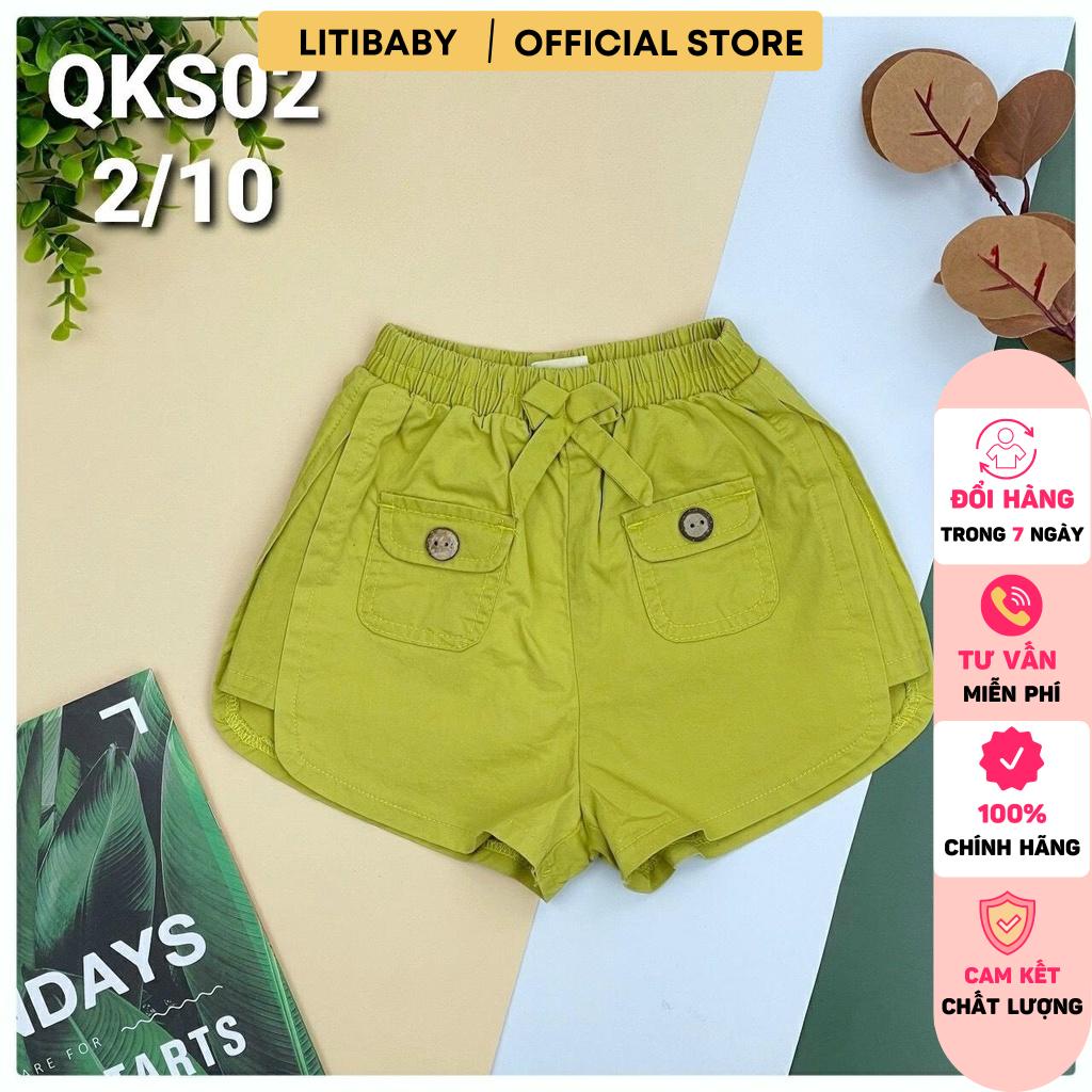 Quần sooc kaki bé gái litibaby 2 túi size 2/10T. Chất kaki đẹp, bé mặc lên khỏe khoắn, xinh yêu