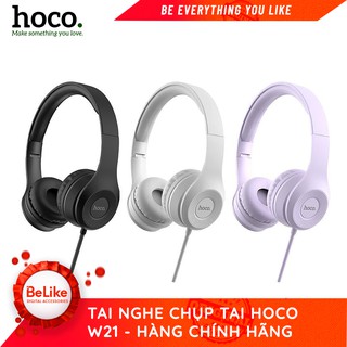 Tai Nghe Chụp Tai Hoco W21- 3 Màu Tím/Đen/Xám - Hàng Chính Hãng #Belike