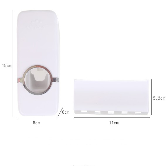 Dụng Cụ Lấy Kem Đánh Răng Tự Động + Giá Treo 5 Bàn Chải Đánh Răng