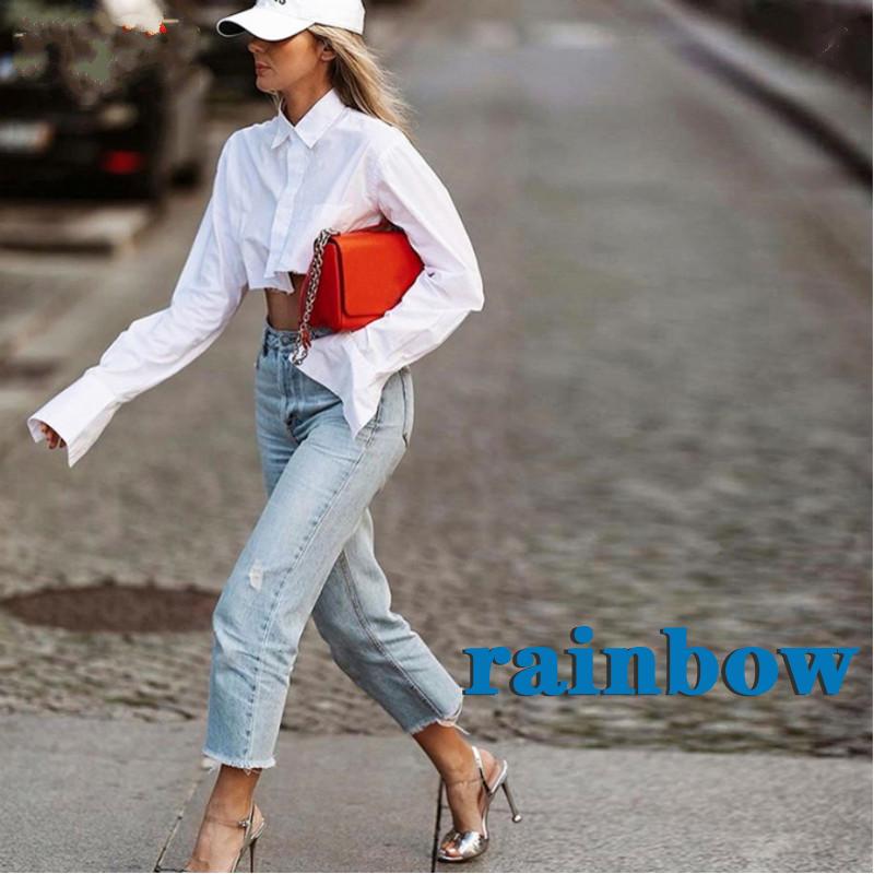 Áo Lửng Trễ Vai Màu Sắc Cầu Vồng Thời Trang Dành Cho Nữ | BigBuy360 - bigbuy360.vn