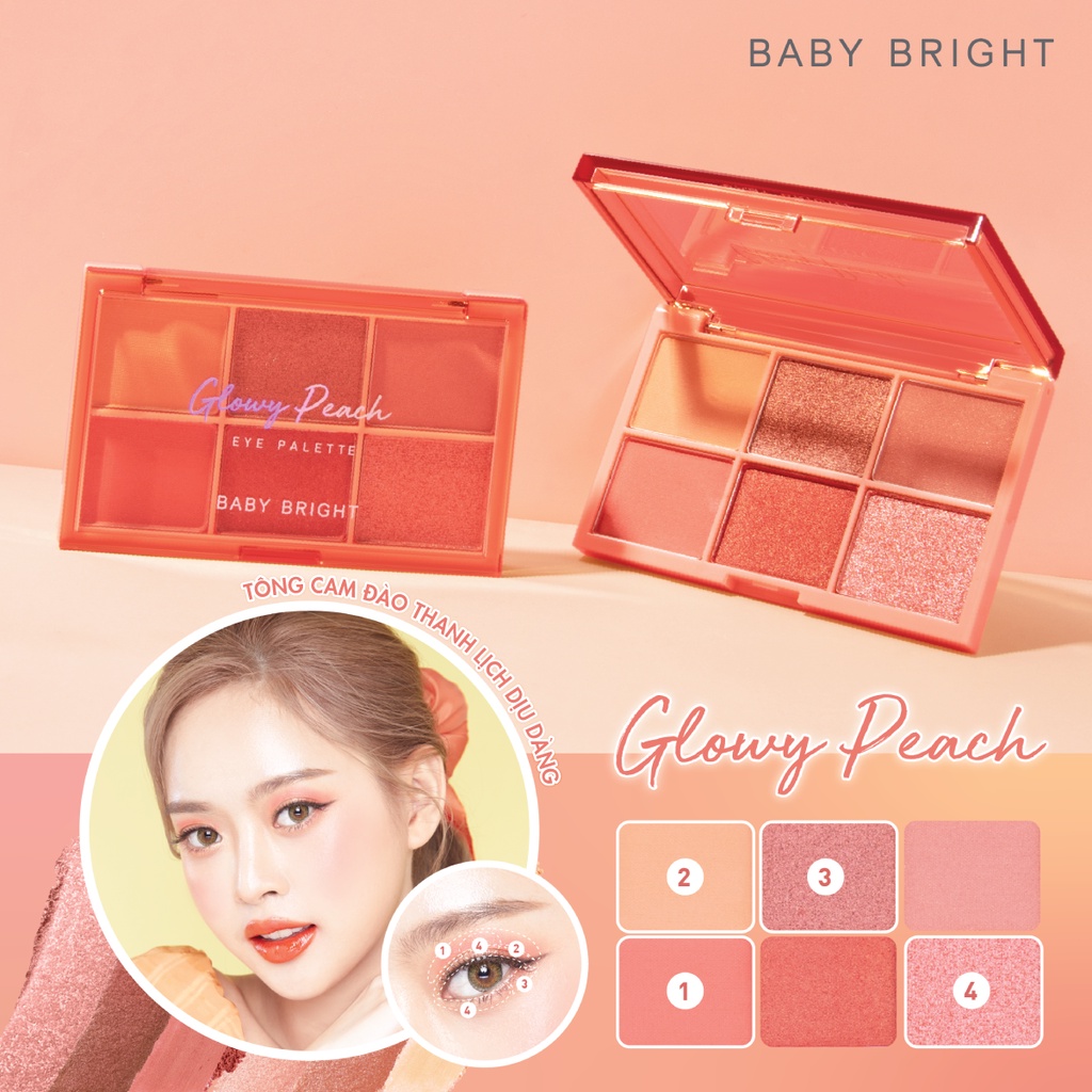 Bảng Phấn Mắt Baby Bright Eye Palette 0.7g, Phấn Lì Và Ánh Nhũ Lấp Lánh