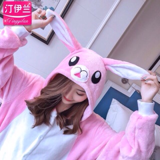 Quần áo thú, bộ ngủ thỏ xanh, hồng size M, L