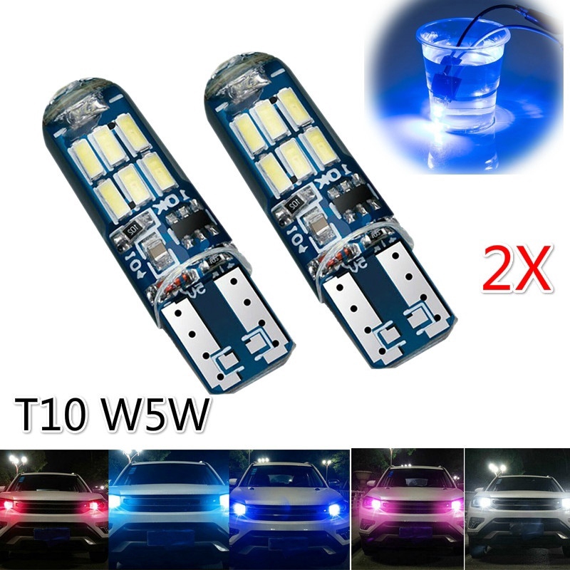 2 Bóng Đèn Led T10 4014 W5W Cho Xe Hơi