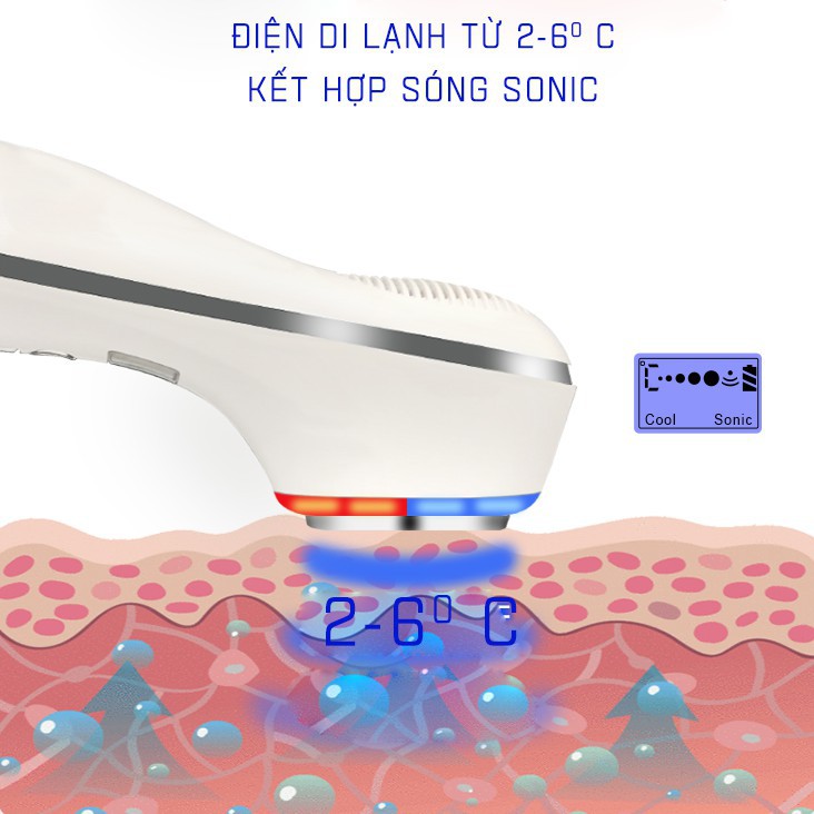 Búa Điện Di Nóng Lạnh Kết Hợp Ánh Sáng Sinh Học D002