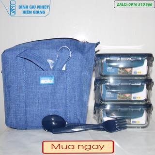 [XẢ KHO] Bộ 3 hộp thủy tinh Microware 350ml - CHÍNH HÃNG