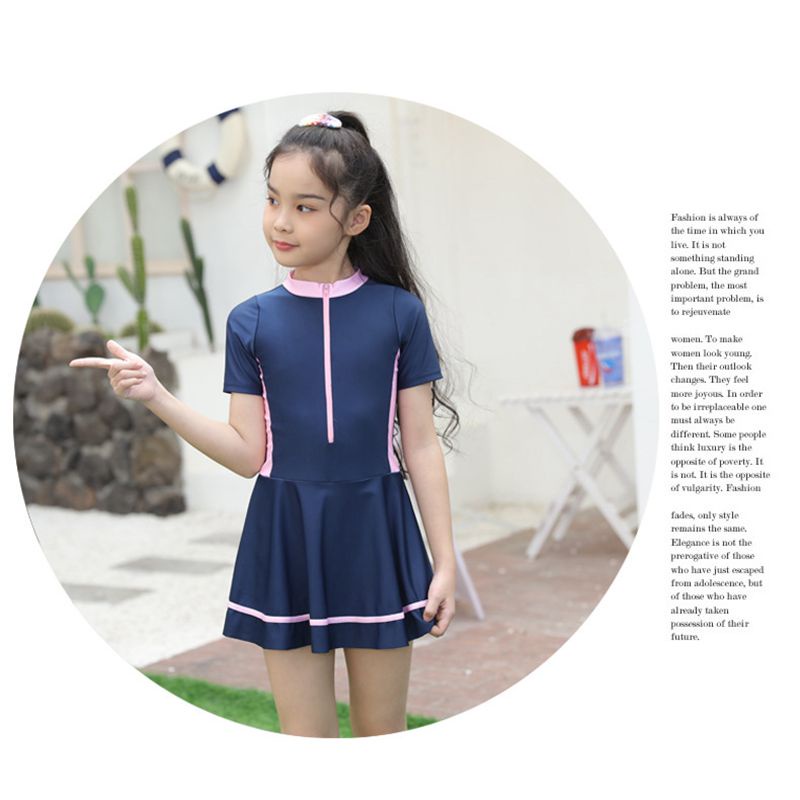 Bộ Đồ Bơi Ngắn Tay Màu Hồng Xinh Xắn Size M-4XL Cho Nữ