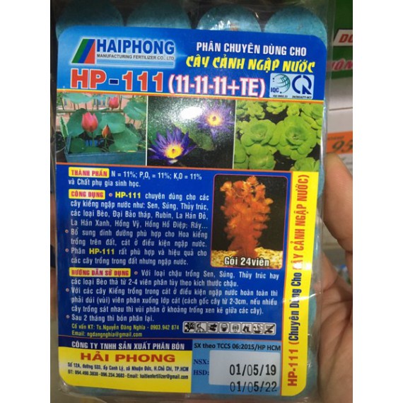 Phân bón dinh dưỡng cho cây ngập nước, phân sen súng 24 viên
