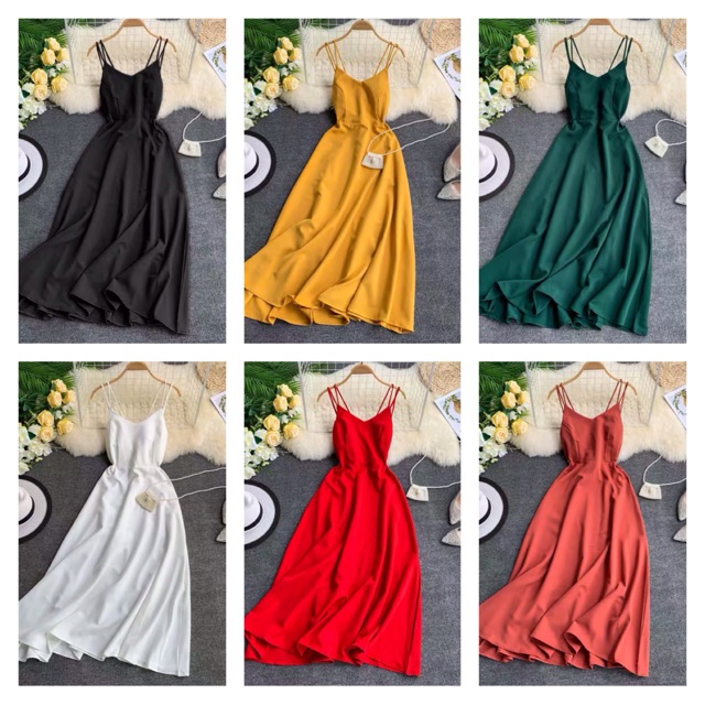 Oder đầm 2 dây cao cấp qc