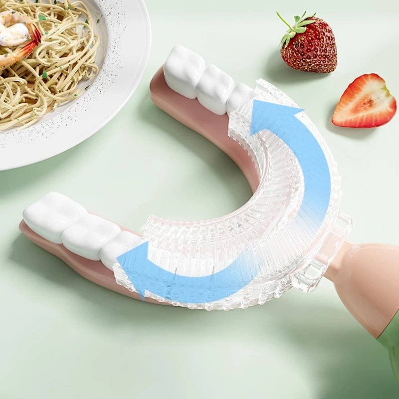 Bàn chải đánh răng silicone hình chữ U vệ sinh răng miệng cho bé