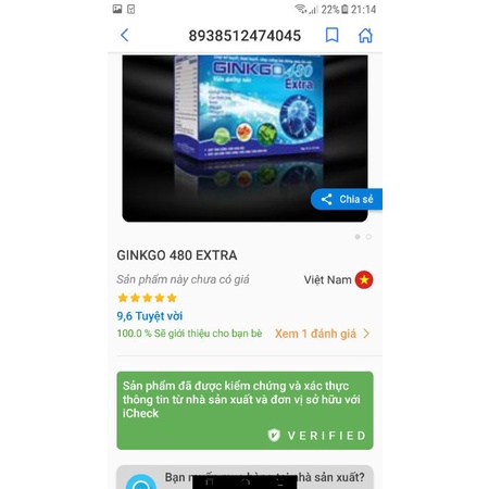 Hoạt huyết ginkgo 480 extra