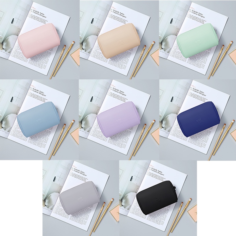 Túi Đựng Mỹ Phẩm Son Môi Bằng PU Có Khóa Kéo Chống Nước Thời Trang Cho Nữ