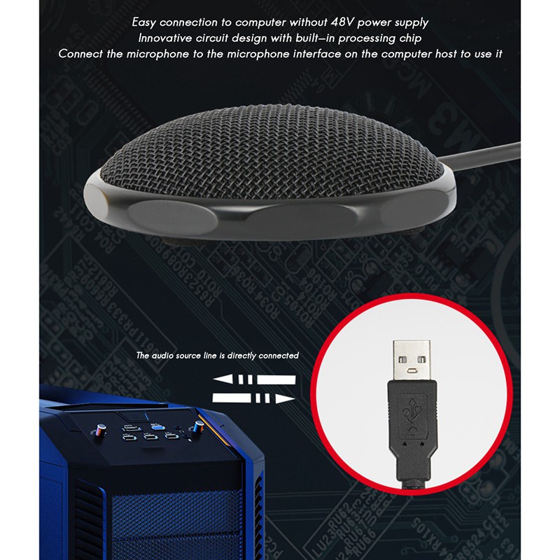 Condenser Microphone USB Computer Mic for Business Conference PC