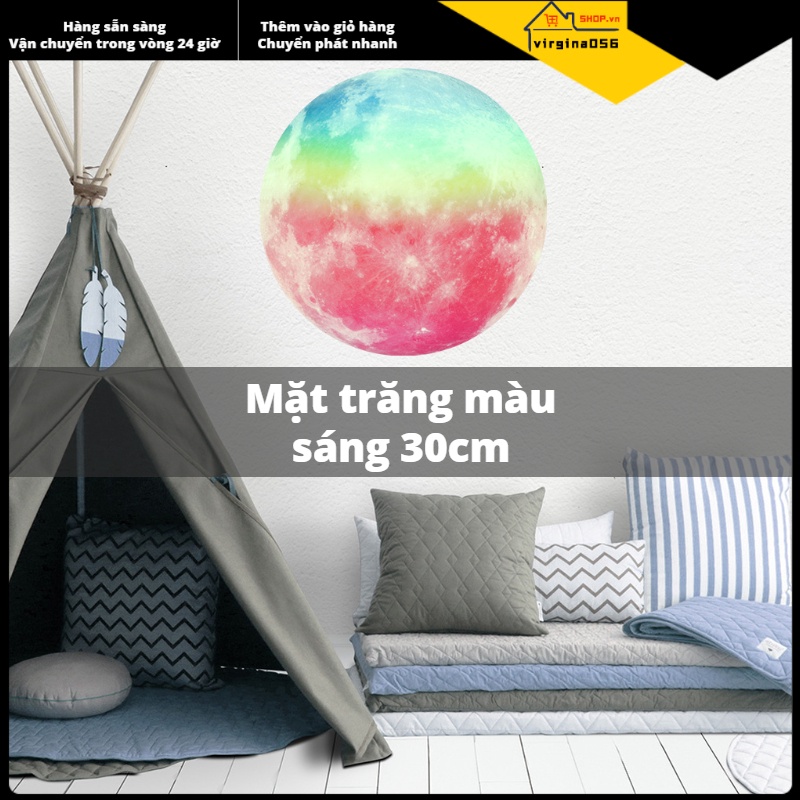 Hàng Hot 30 cm Hình Mặt Trăng Phát Sáng Hình Dán Tường Phát Sáng Trang Trí Nội Thất Phòng Trẻ Em Phòng Ngủ Hàng giao ngayVirgina056
