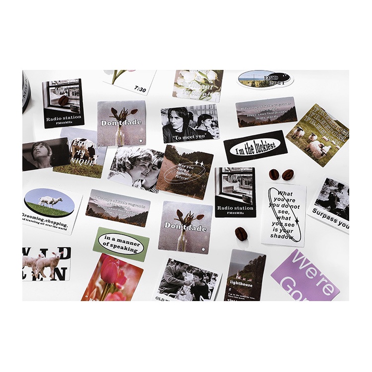 Set 40 miếng dán và giấy ghi chú trang trí sổ tay ghi kế hoạch tùy chọn họa tiết