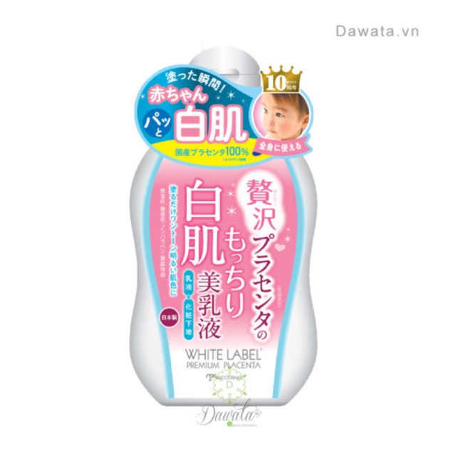 [CHÍNH HÃNG] [QUÀ] Sữa Dưỡng Trắng Da Cấp Tốc Từ Nhau Thai Dành Cho Da Mặt Và Body WHITE LABEL PREMIUM PLACENTA MILK