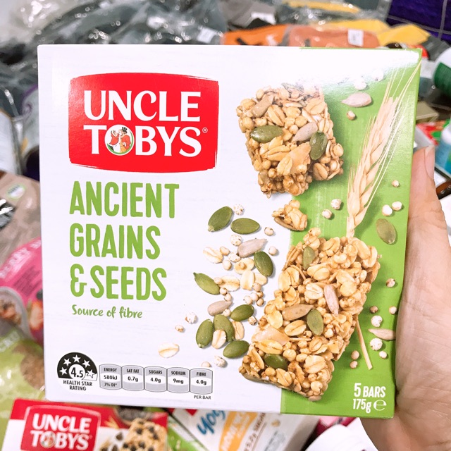 NGŨ CỐC UNCLE TOBYS ÚC Dạng thanh 175gr ( 5 thanh )