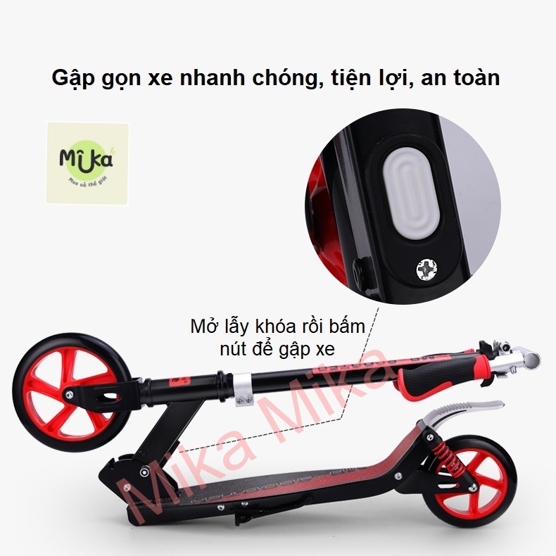 Xe trượt scooter cho các bé từ 5 tuổi trở lên hai bánh chống xóc lướt êm gấp gọn