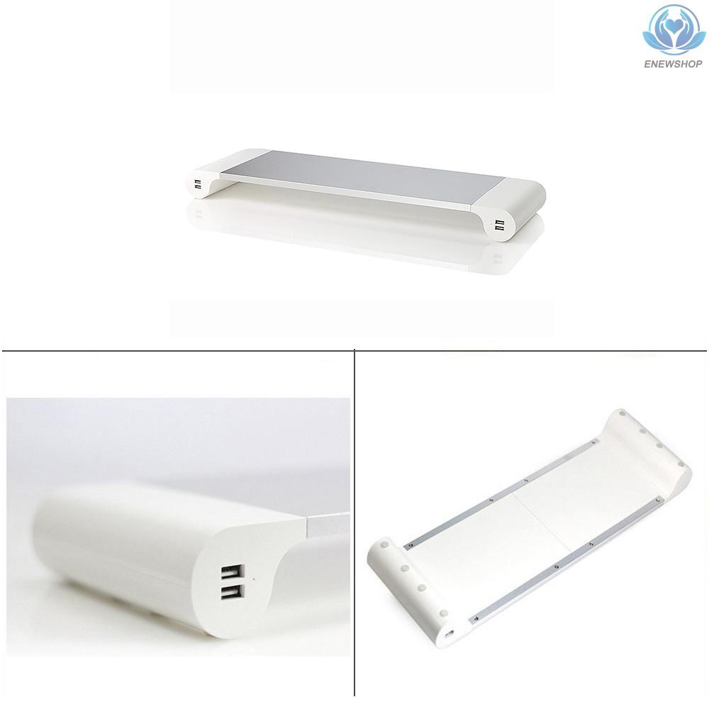 Giá Đỡ Màn Hình Máy Tính Xách Tay Bằng Nhôm Có 4 Cổng Sạc Usb Tiện Dụng