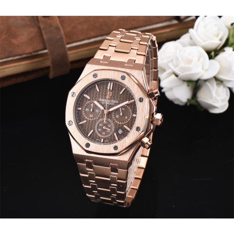 Ap Đồng Hồ quartz Ba Mắt Kim Nhỏ Bằng Thép Trơn Có Lịch Doanh Nhân Cho Nam