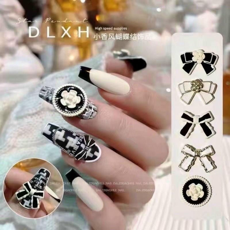 Cham nơ kim loại gắn móng mẫu mới siêu HOT