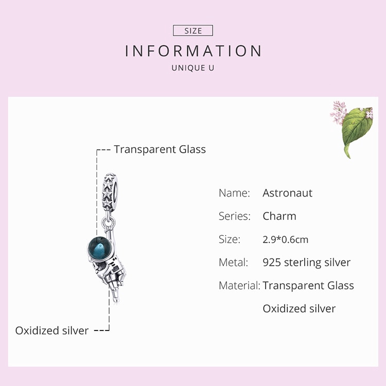 Phụ Kiện Bamoer Hình Nhà Du Hành Vũ Trụ Dùng Làm Vòng Tay Độc Đáo