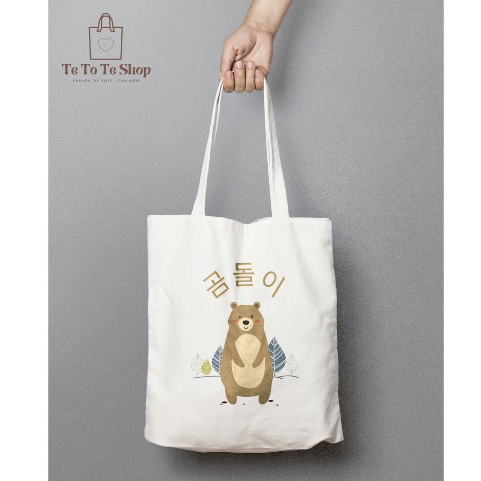 Túi Tote Túi Vải Canvas đeo vai có dây kéo phong cách Hàn Quốc dễ thương xinh xắn, bộ sưu tập