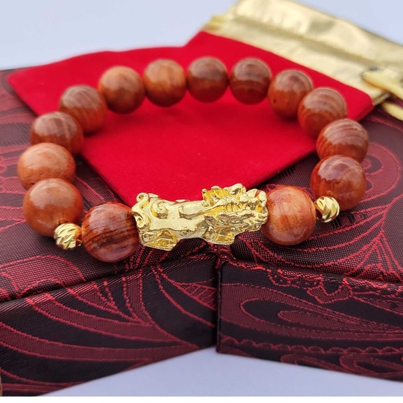 [CAO CẤP] [Tặng Nhẫn] Vòng Huyết Long xịn Tỳ Hưu, Hạt charm mạ vàng  hương thơm tự nhiên dành cho nam nữ | BigBuy360 - bigbuy360.vn